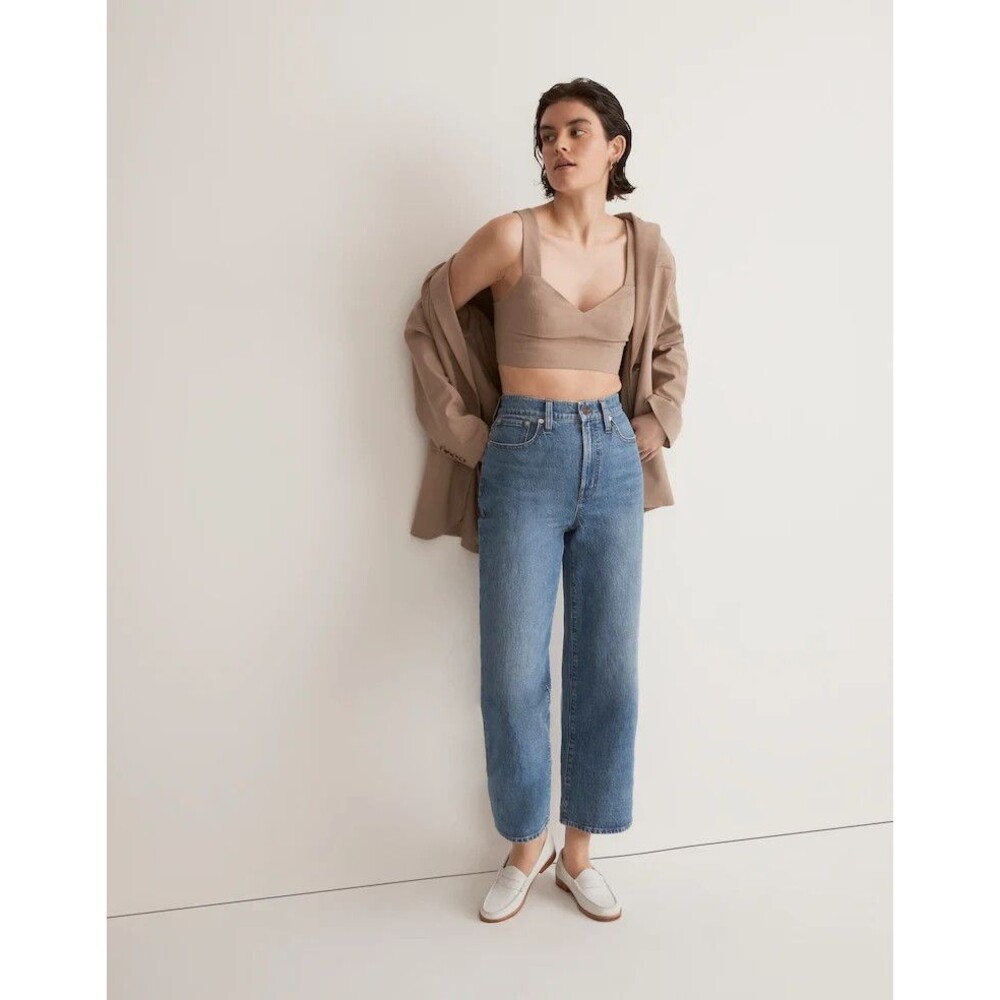 Madewell Perfect Vintage Wide-Leg Crop Jeans Womens 30 Blue Medium Wash - Picture 2 of 12